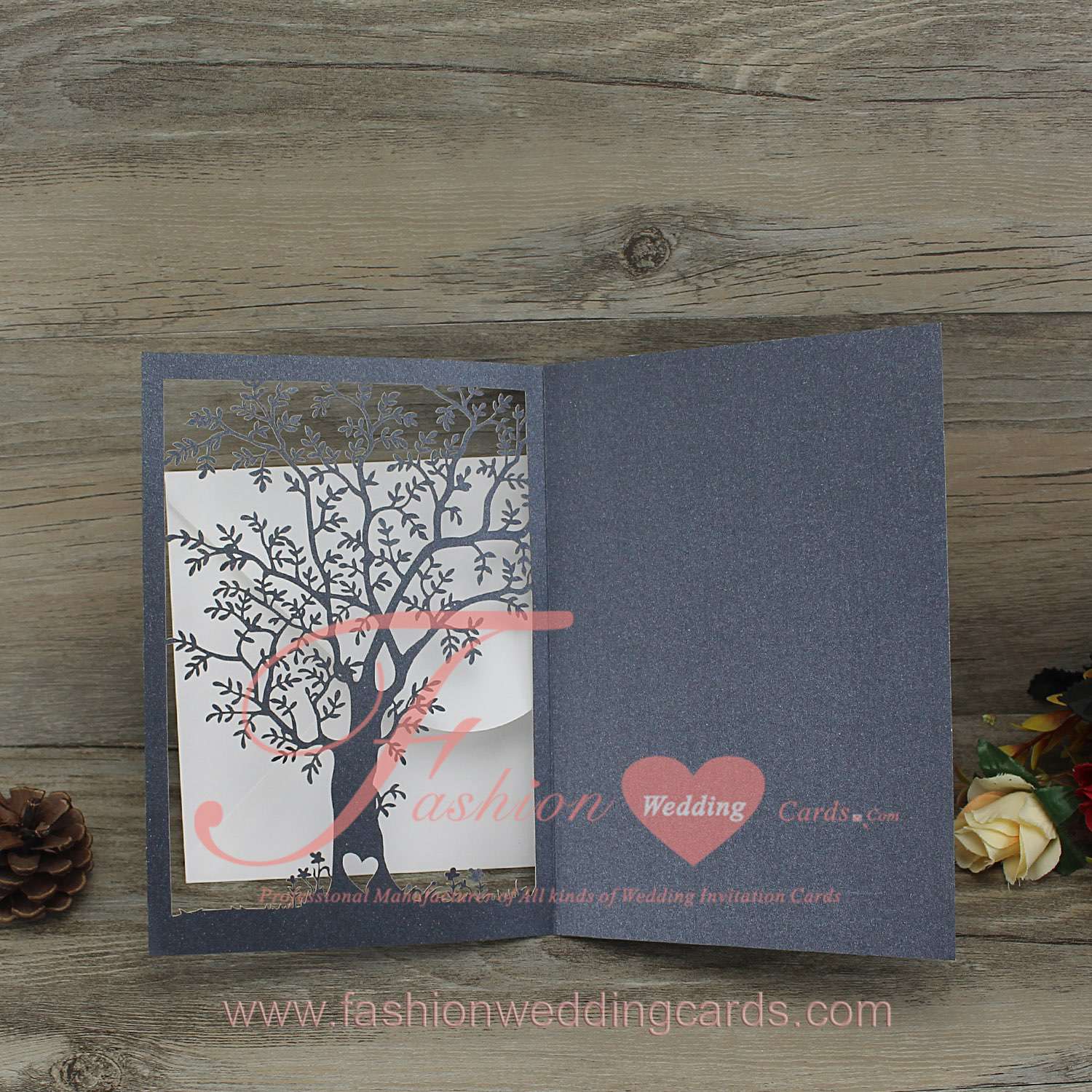 2017 Fancy Tree Laser Cut Wedding Invitations Design 